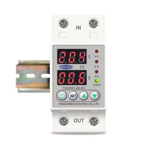 Реле напряжения TOMZN TOVPD1-40-EC (VA), 220 В, 40 A, с защитой по току и напряжению Превью 3