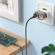 Мережевий зарядний пристрій Borofone BA80A, 20 Вт, Quick Charge, Power Delivery (PD), чорний, прозорий, з кабелем USB тип-C до USB тип-C, 2 порта, #6941991105173 Прев'ю 2