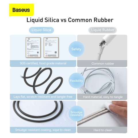 USB кабель Baseus Jelly Liquid Silica Gel, USB тип-A, Lightning, 120 см, 2,4 А, черный, #CAGD000001 Превью 1
