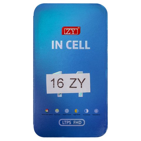LCD compatible with iPhone 16, (black, with frame, AAA, (TFT), ZY, LTPS FHD) Preview 1