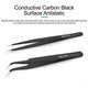 Mounting Tweezers RELIFE ESD-11, (straight, antistatic, 140 mm, black) Preview 2