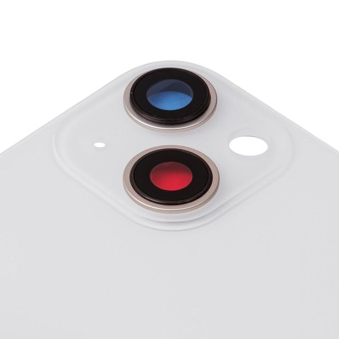 Panel trasero de carcasa puede usarse con iPhone 13, blanco, con vidrio de cámara, small hole Vista previa  1