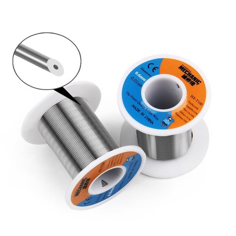Estaño Mechanic HX-T100, Sn 63% , Pb 37%, flux 1-3%, 0,4 mm, 200 g Vista previa  1