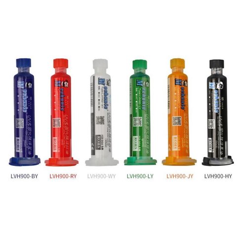 Паяльна маска Mechanic UVH900-BY, синя, 10 мл, ультрафіолетова, лак ізоляційний Прев'ю 1