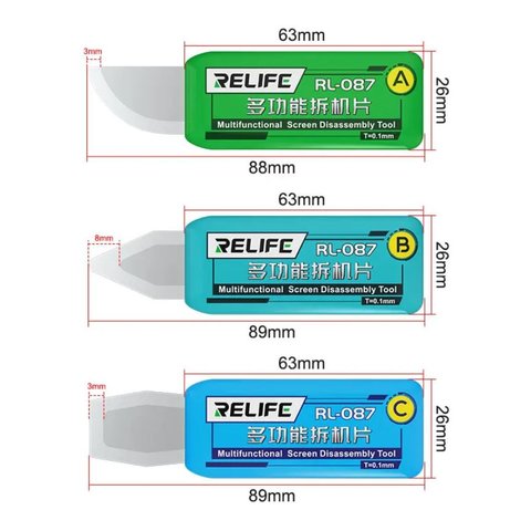 Лопатка RELIFE RL-087 , для разборки мобильных устройств, металл, 3 in 1 Превью 1