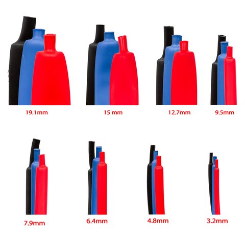 Термозбіжна трубка, 1 м, 9,5 мм, чорна, з клеєм Прев'ю 1