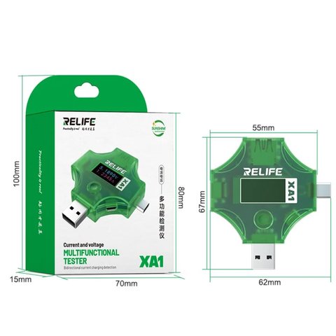 USB-тестер RELIFE XA1 , USB тип-C, USB тип-A Превью 1