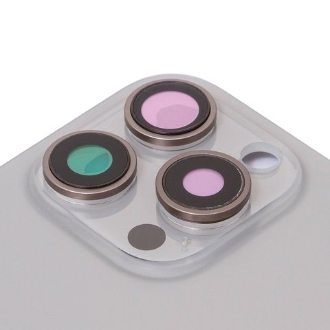 Задня панель корпуса для iPhone 16 Pro, сіра, із склом камери, Original (PRC), natural titanium Прев'ю 1