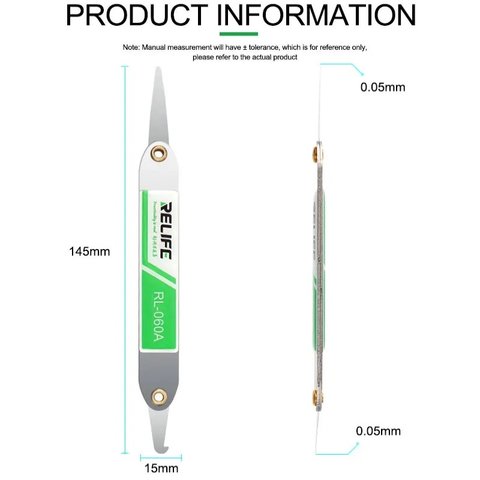 Инструмент для поднятия дисплея/тачскрина RELIFE  RL-060A, лопатка металлическая Превью 7