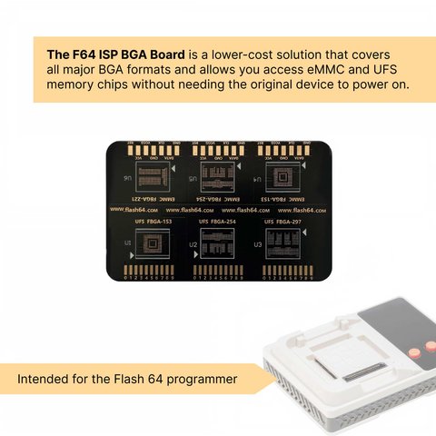 Плата Flash 64 BGA ISP для чипів пам'яті eMMC / UFS Превью 3