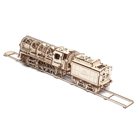Mechanical 3D Puzzle UGEARS Locomotive with Tender Preview 1